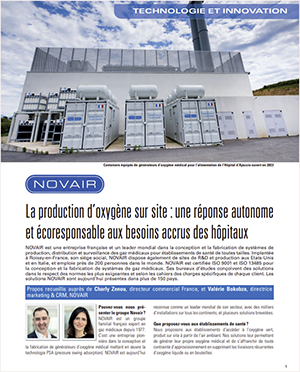Le magazine Architecture Hospitalière publie un article sur la production d'oxygène médical sur site NOVAIR